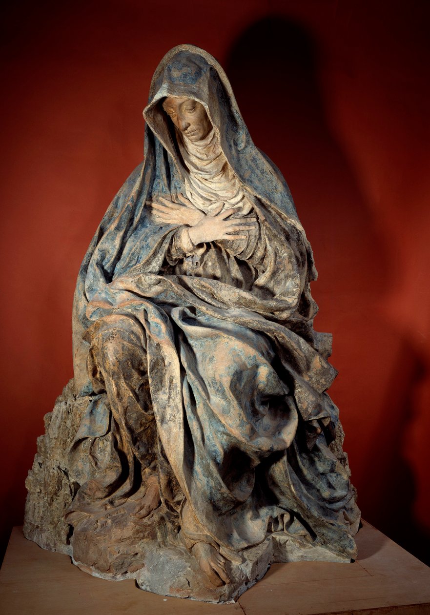 Jungfrau der Schmerzen Skulptur von Germain Pilon (1535-1590) 16. Jahrhundert Paris, Louvre Museum von Germain Pilon