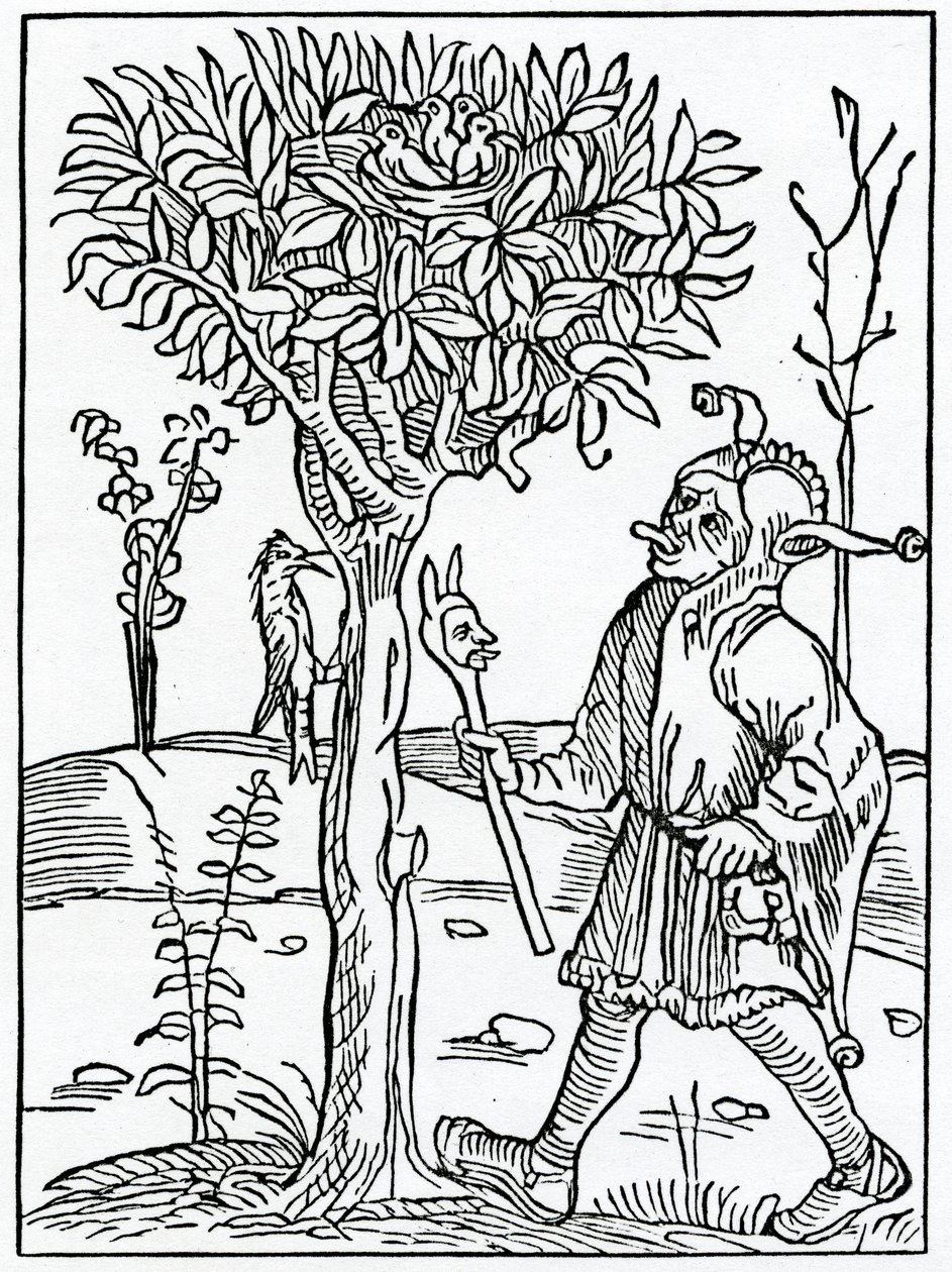 Von zu viel Reden oder Schwatzen, Illustration aus Alexander Barclays englischer Übersetzung von 