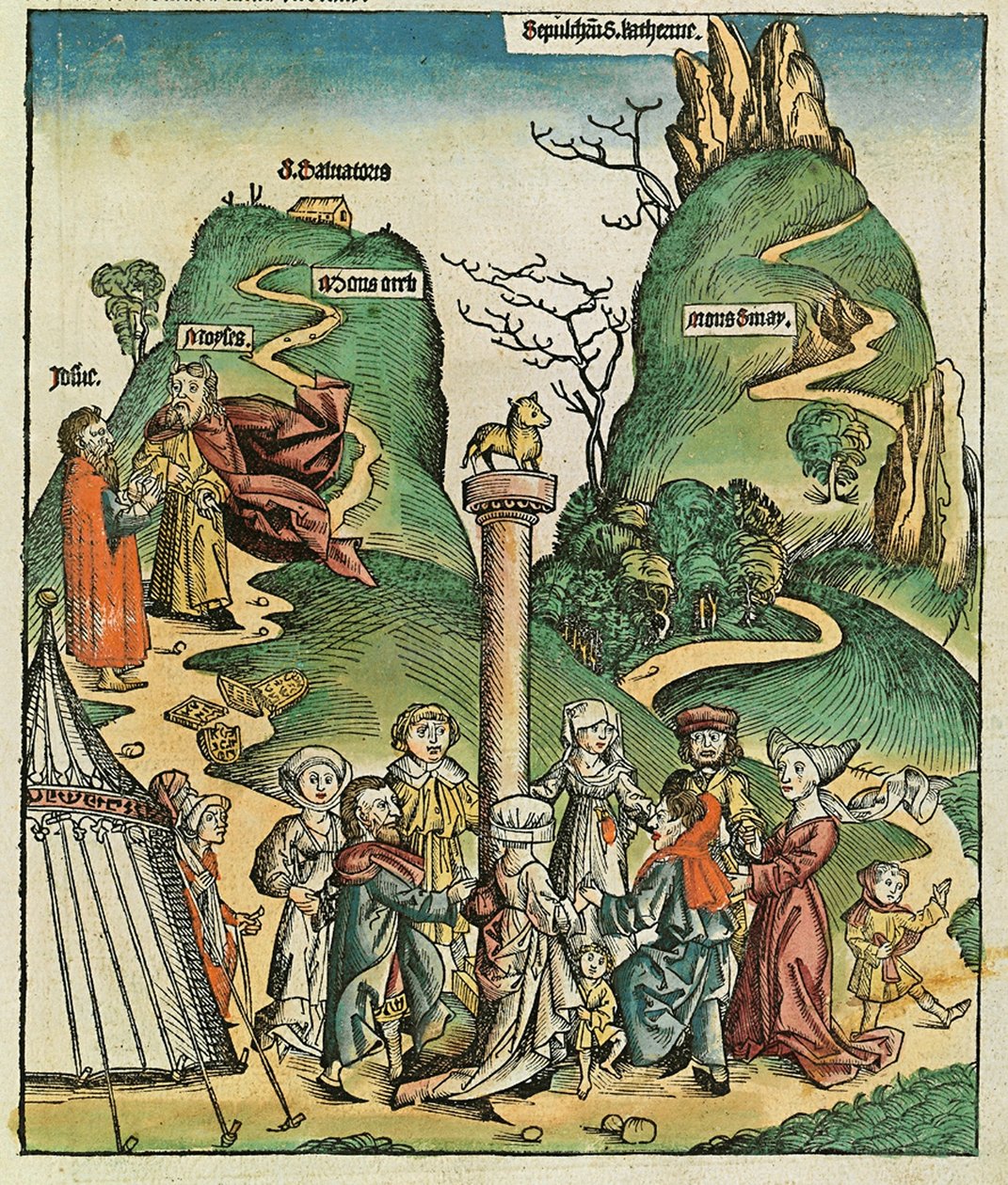 Das Goldene Kalb, veröffentlicht in der Nürnberger Chronik, 1493 von German School