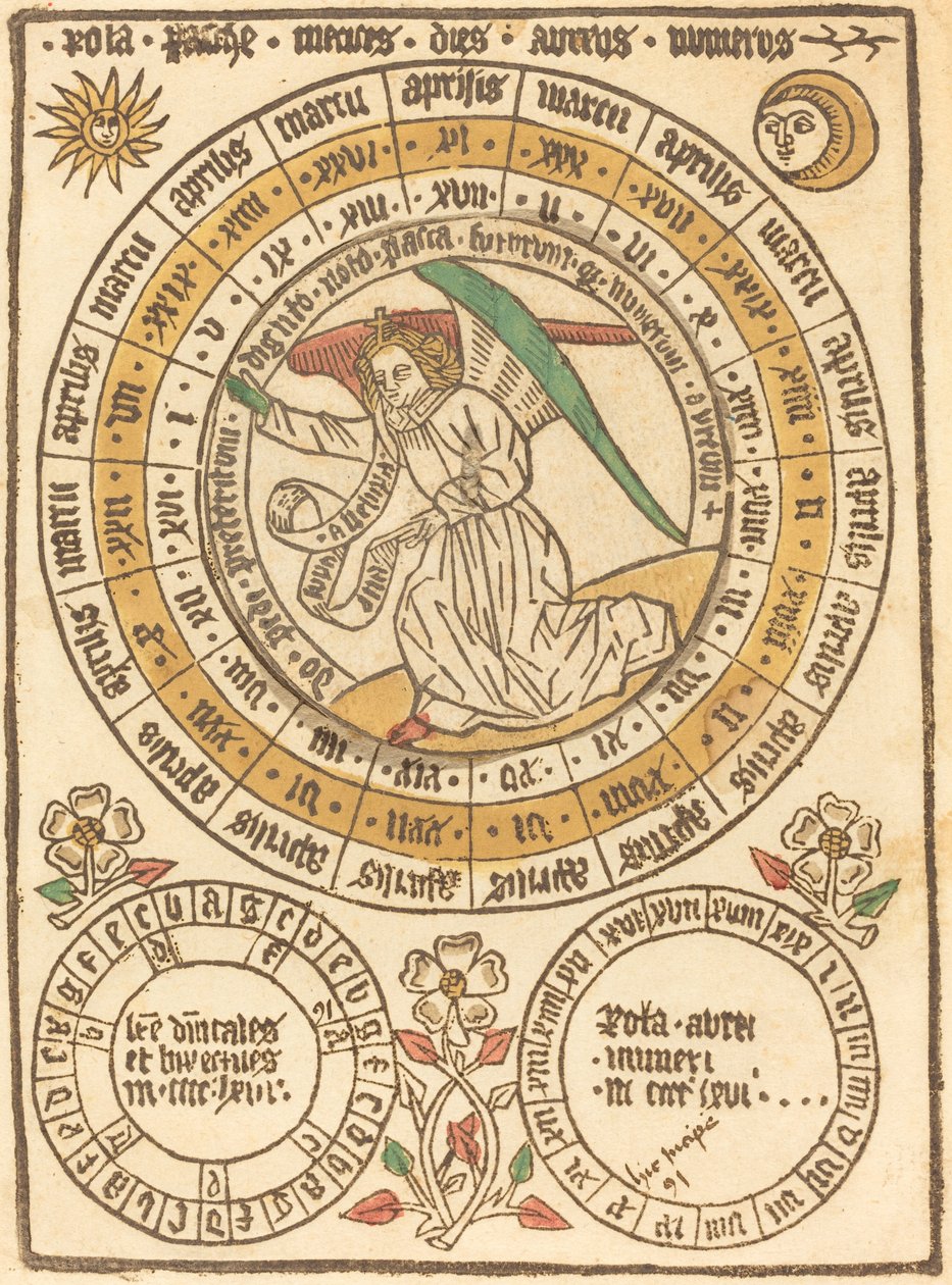 Ein Osterkalender ab dem Jahr 1466 von German 15th Century