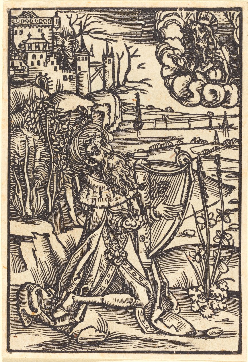 David spielt die Harfe von German 15th Century