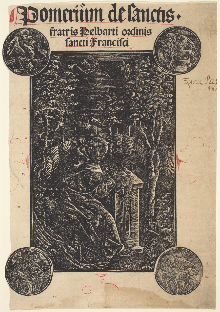Franziskaner, Pelbartus von Temesvar, in einem Garten von German 15th Century