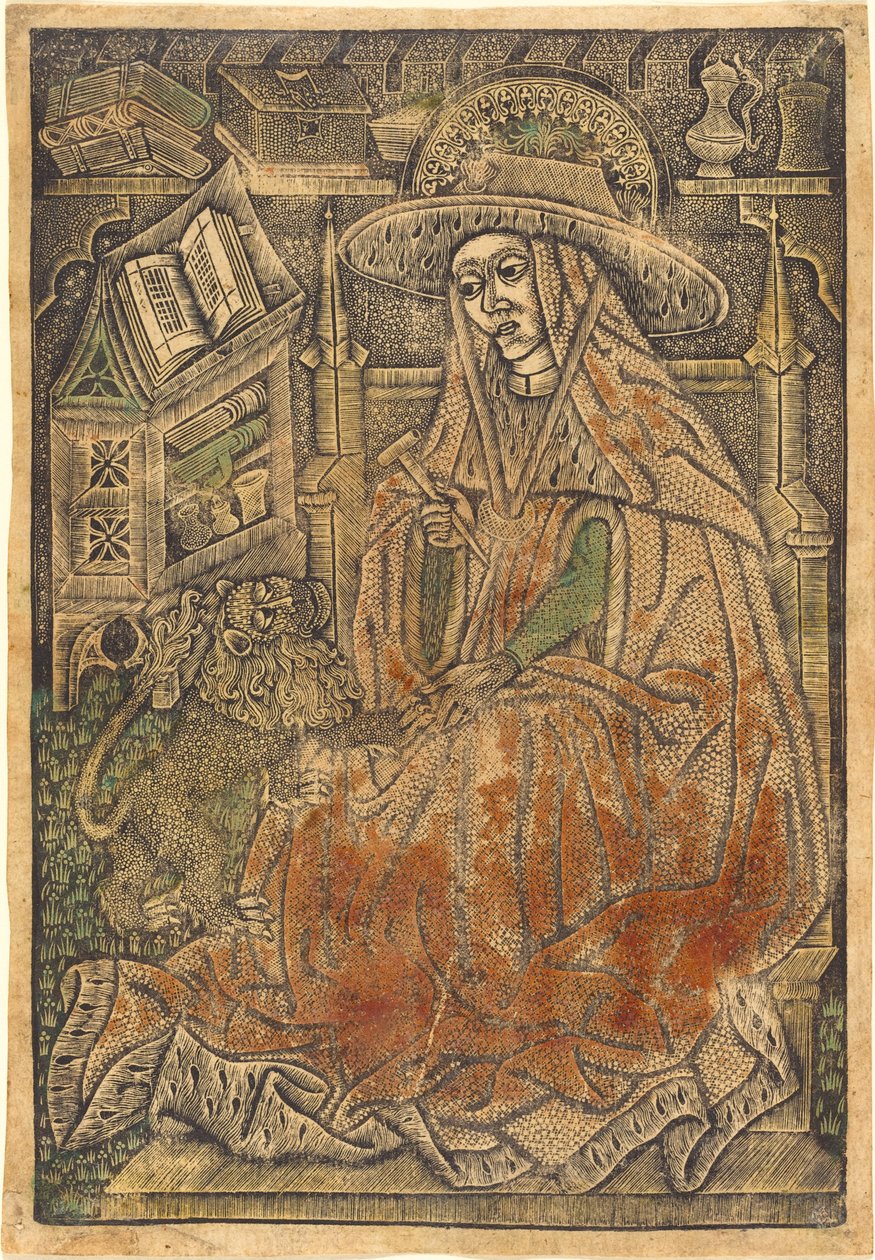 Heiliger Hieronymus in seinem Studierzimmer von German 15th Century or Master of the Aachen Madonna
