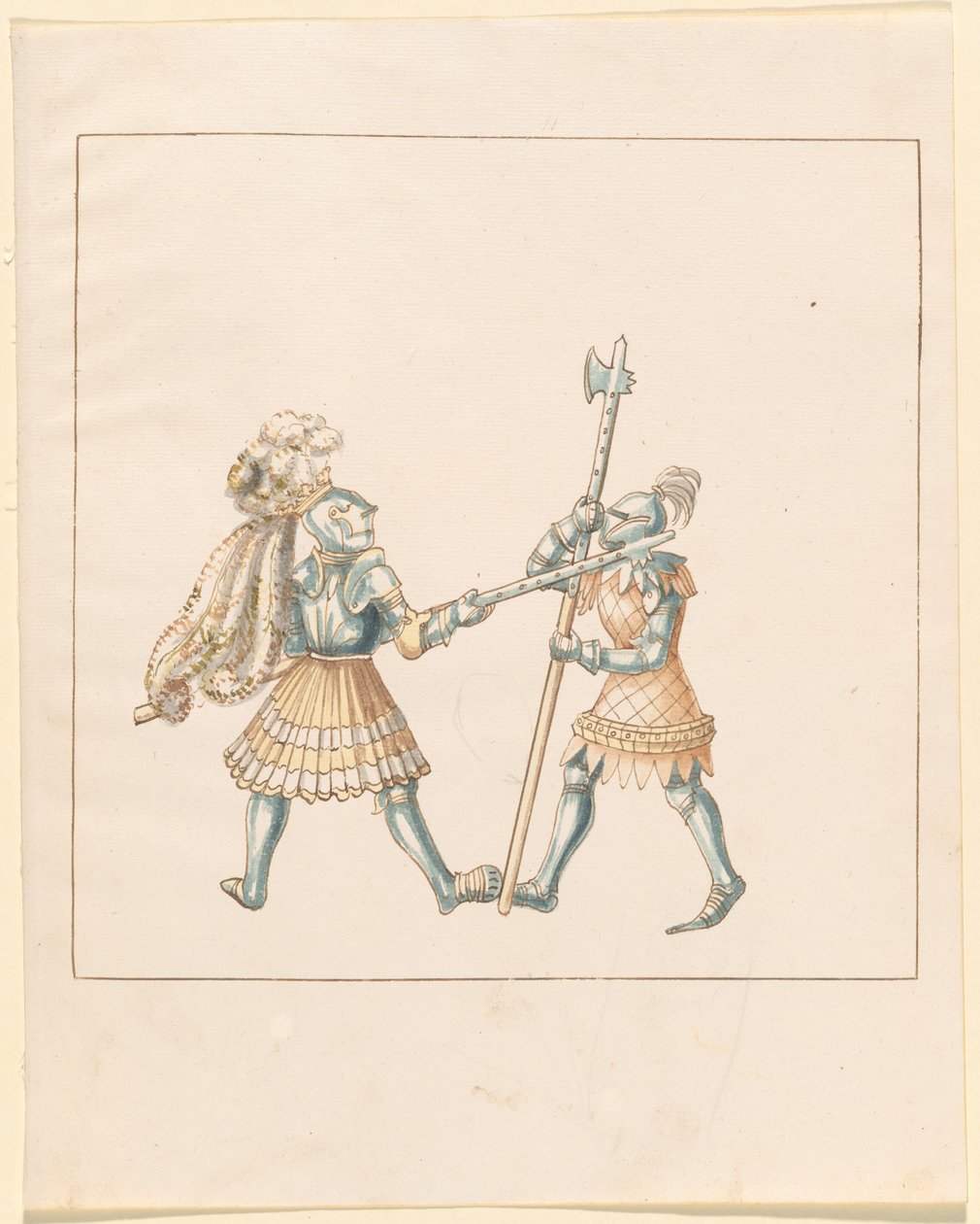 Freydal, Das Buch der Turniere und Turniere von Kaiser Maximilian I.: Kämpfe zu Fuß (Turniere)(Band III): Tafel 144 von German 16th Century