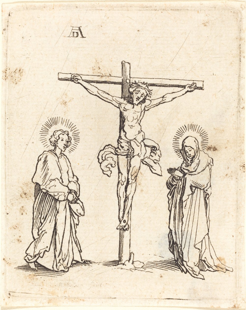 Die Kreuzigung mit der Jungfrau und dem Heiligen Johannes von German 16th Century after Albrecht Dürer