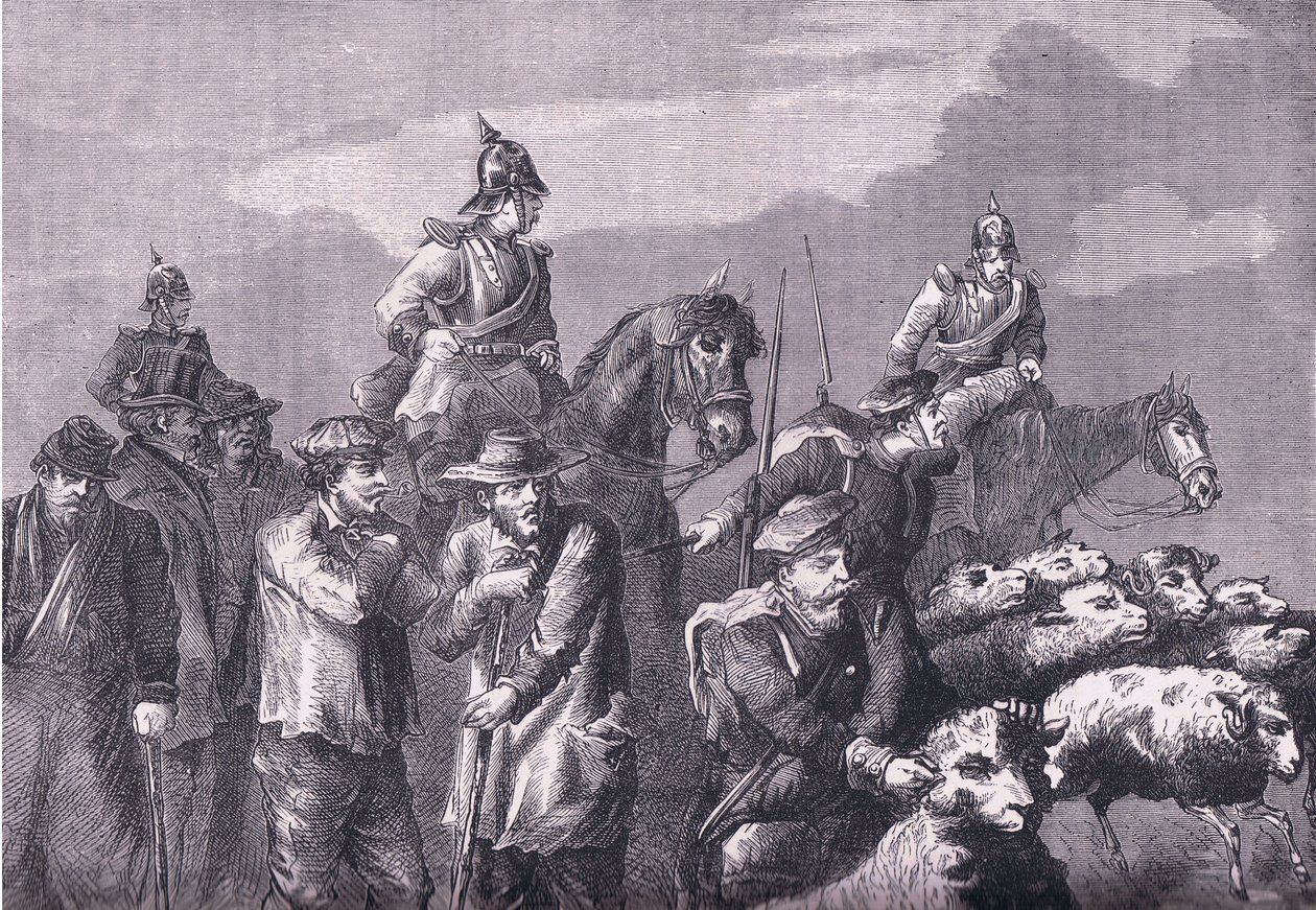 Eine Plünderungspatrouille, Cassells Geschichte des Krieges zwischen Frankreich und Deutschland, veröffentlicht von Cassell and Company Limited, ca. 1890 von German School