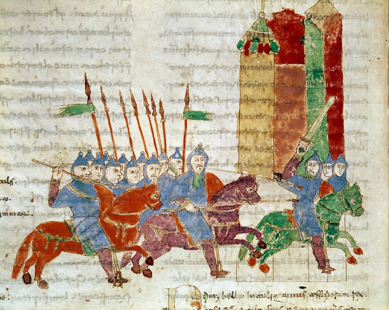 Eine Miniaturreiter aus dem Manuskript 