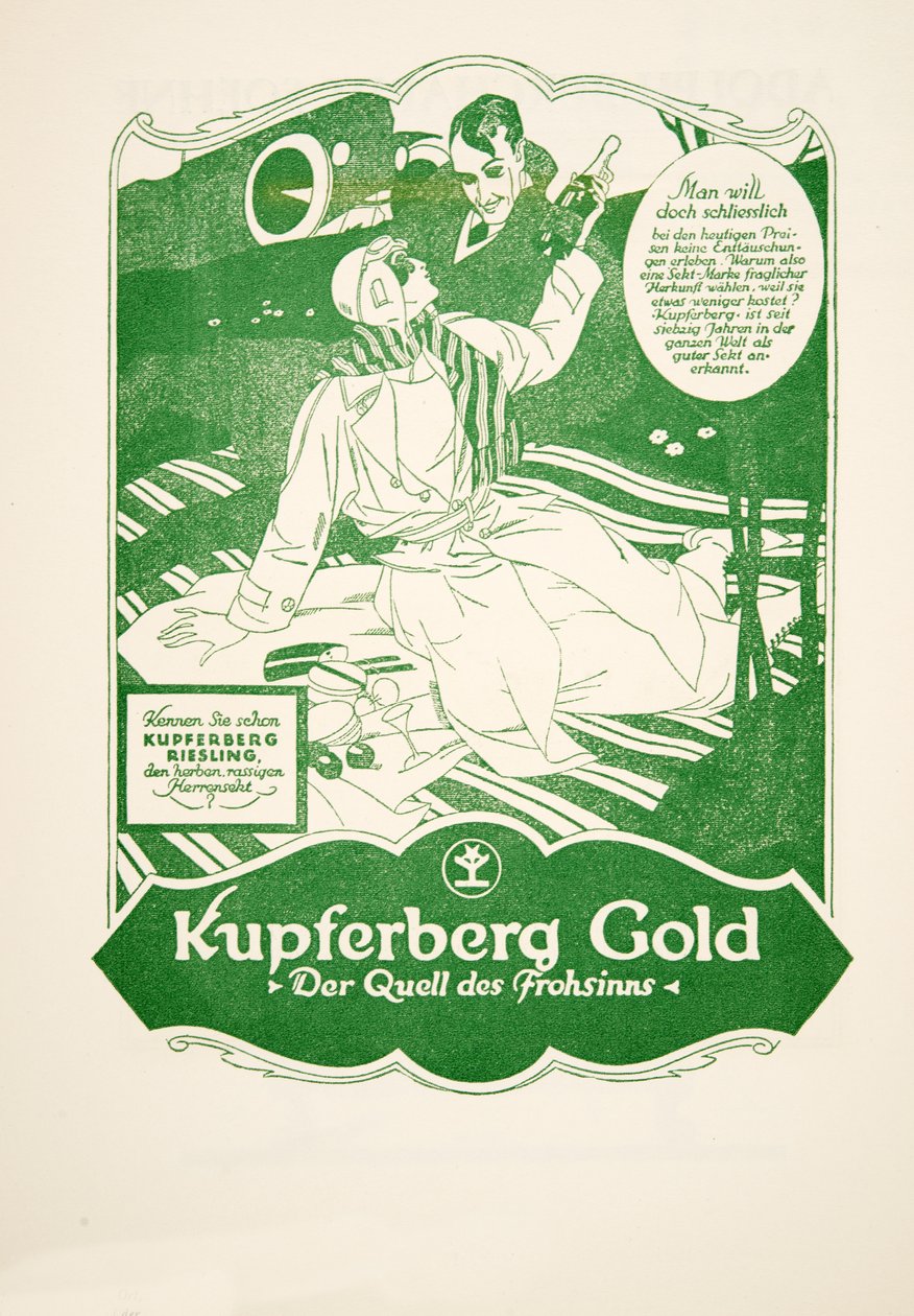 Werbung für Kupferberg Gold, aus Styl, veröffentlicht 1922 von German School