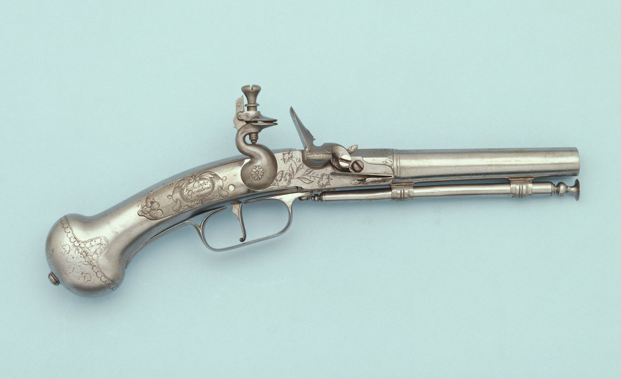 Eine ganzstahlige Steinschlosspistole, Jan Cloeter a Grevenbroich, ca. 1660 von German School