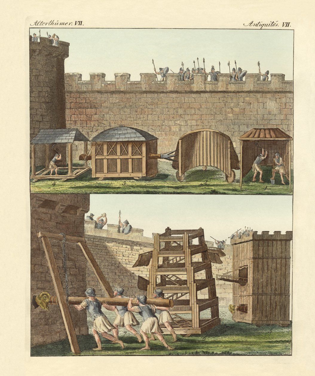 Antike Belagerungswerkzeuge von German School