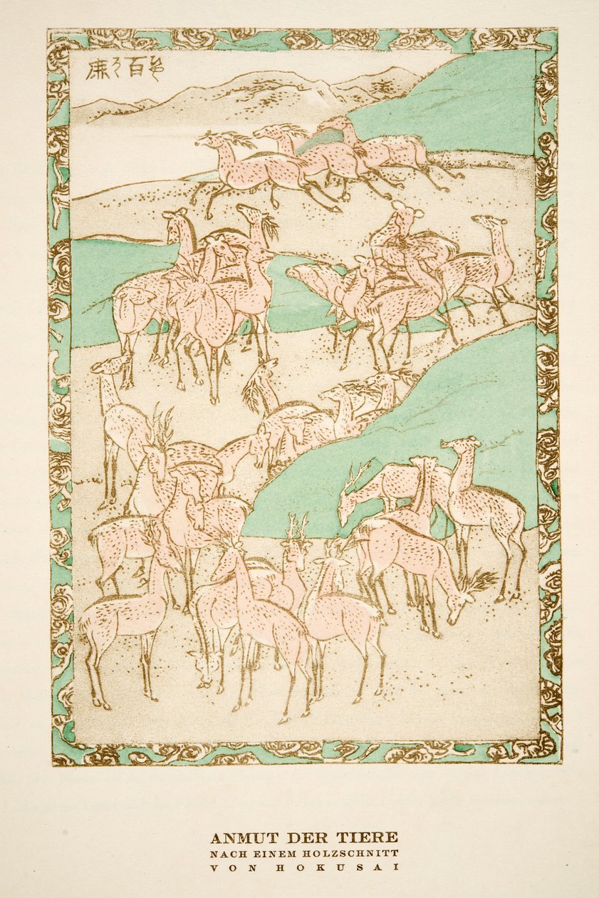 "Anmut der Tiere" nach einem Holzschnitt von Hokusai, aus Styl, veröffentlicht 1922 von German School