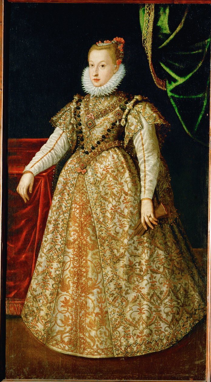 Anna Katharina Gonzaga, zweite Frau von Erzherzog Ferdinand II. von Tirol, in ihrem Hochzeitskleid von German School