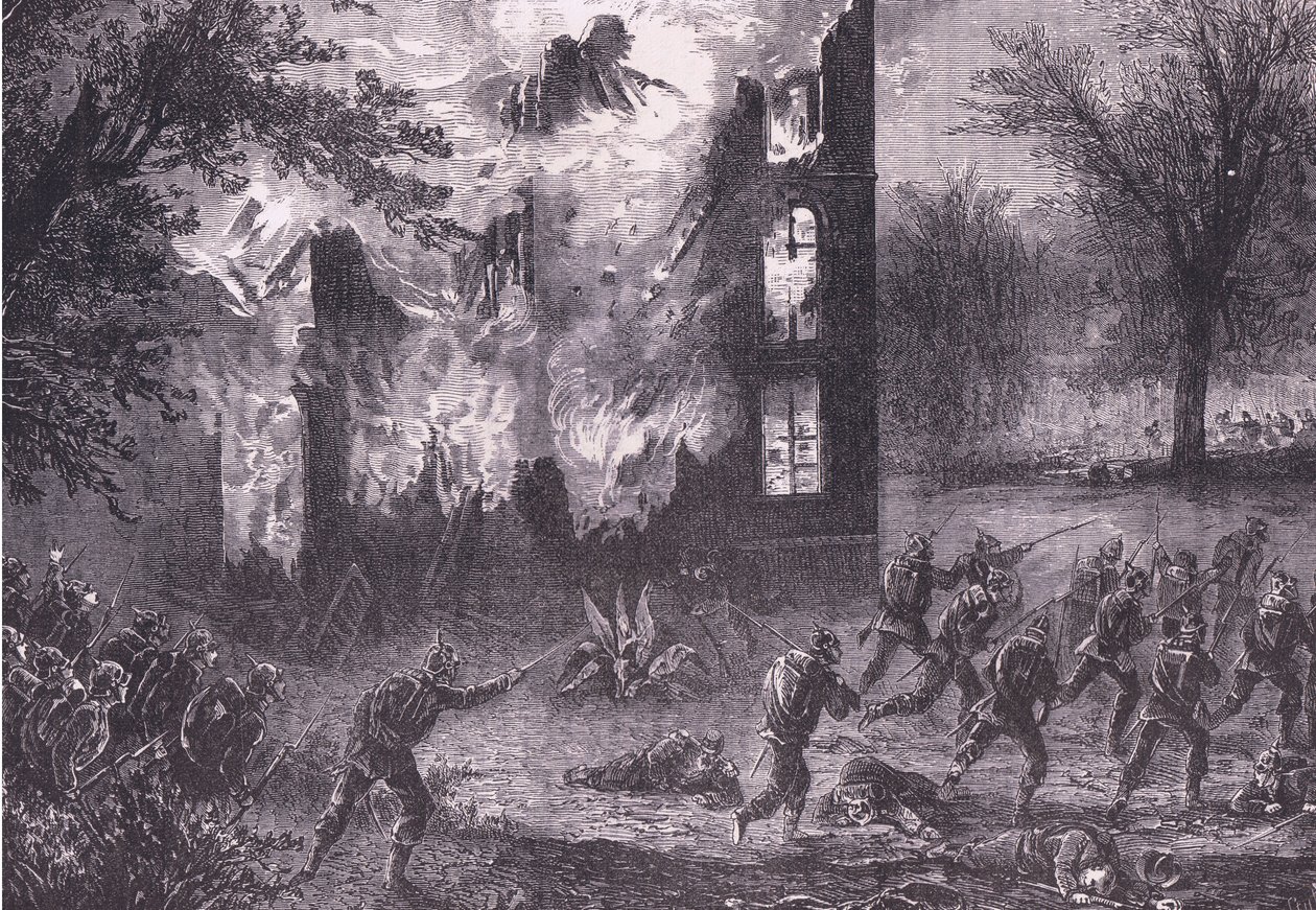 Angriff auf eine vorgeschobene französische Position, Cassells Geschichte des Krieges zwischen Frankreich und Deutschland von German School