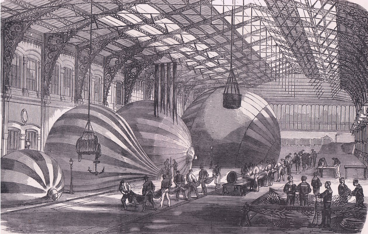 Ballonfabrik, Cassells Geschichte des Krieges zwischen Frankreich und Deutschland, veröffentlicht von Cassell and Company Limited, ca. 1890 (Lithografie) von German School