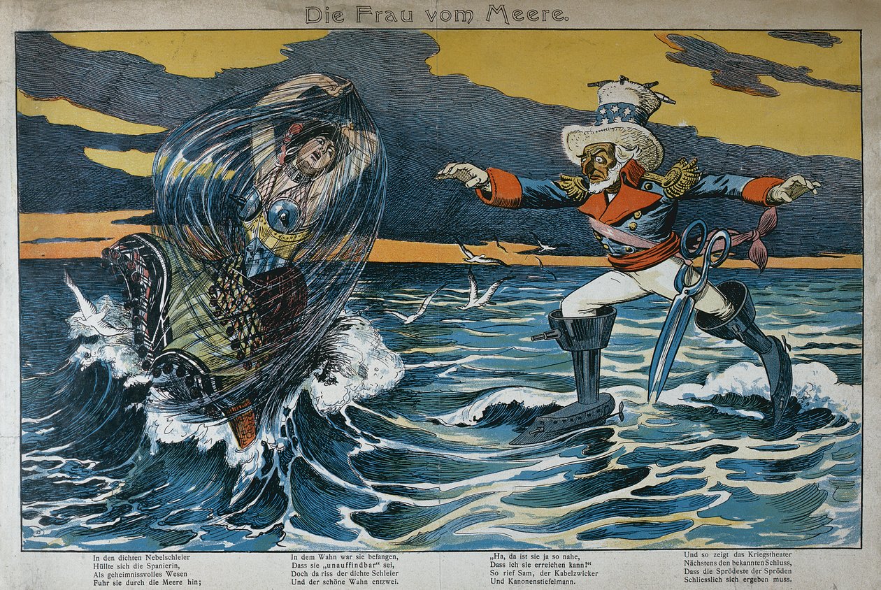 Karikatur zum Spanisch-Amerikanischen Krieg, 1898 von German School