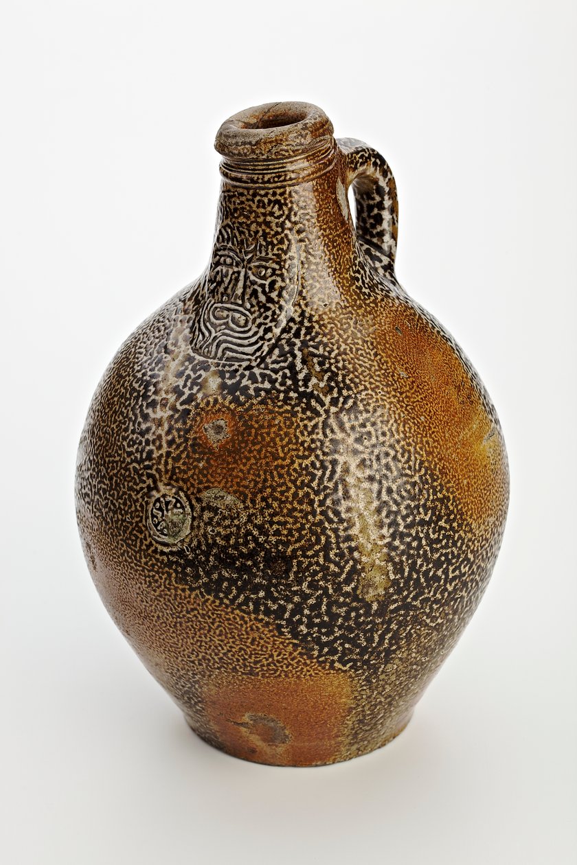 Kölnische Flasche dekoriert mit groteskem Gesicht, ca. 1600-50 von German School
