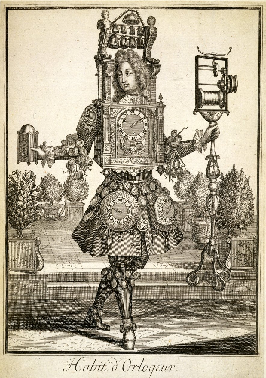 Kostüm für einen Uhrmacher, veröffentlicht von Gerard Valck (16512-1726) ca. 1690 von German School