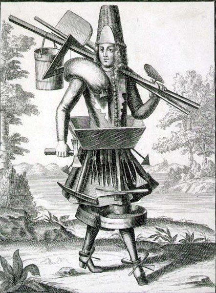 Kostüm für einen Maurer, veröffentlicht von Gerard Valck um 1690 von German School