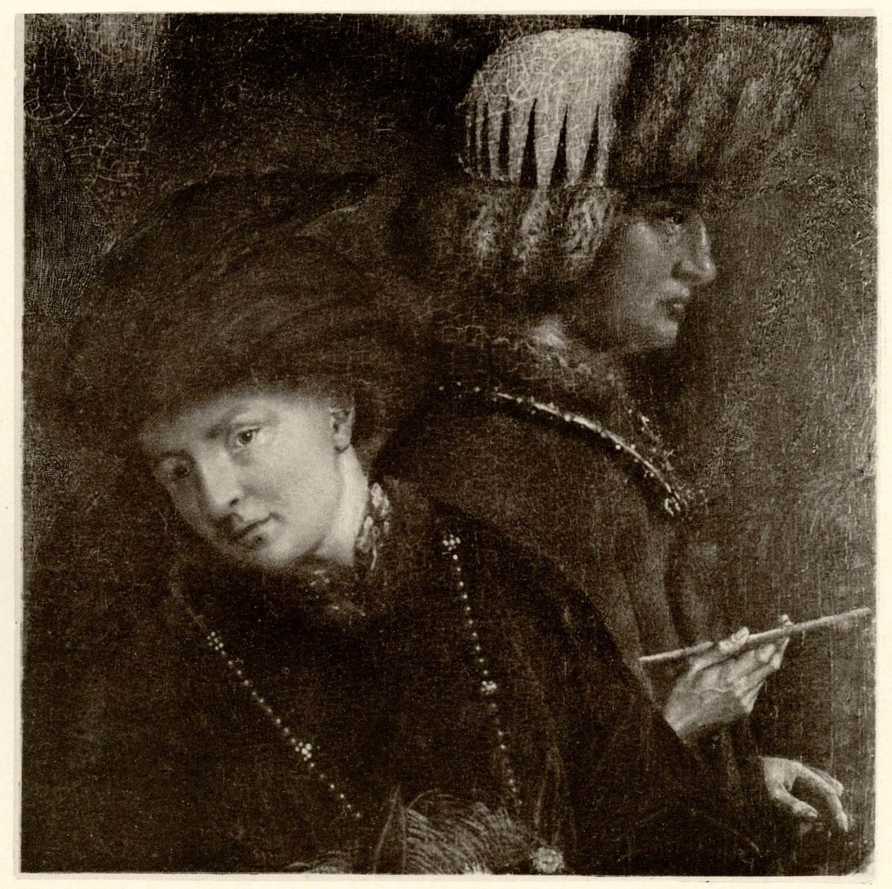 Die Brüder Van Eyck, Hubert van Eyck (1366 - 1426), Jan van Eyck (1386 - 1440), 1884-90 (Fototypie) von German School