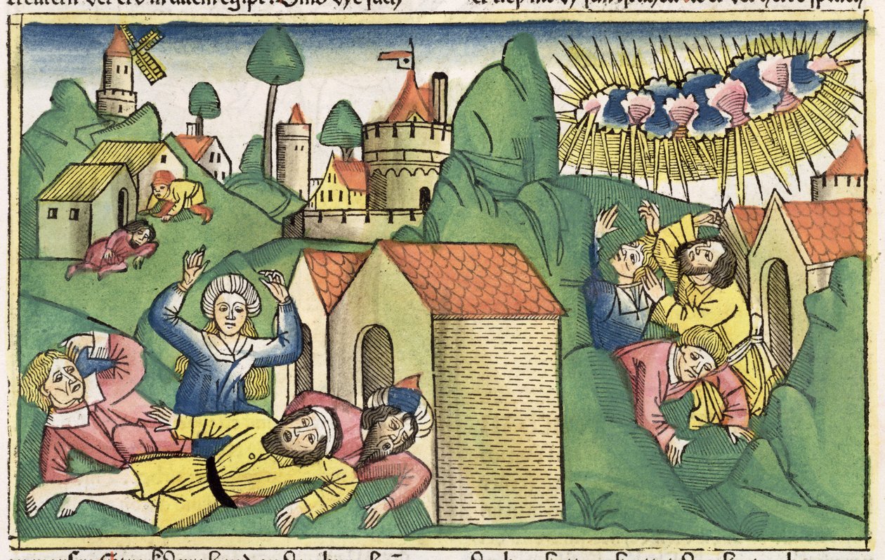 Exodus 11:1-10 Die sieben Plagen Ägyptens: der Tod der Erstgeborenen, aus der Nürnberger Bibel (Biblia Sacra Germanaica) von German School