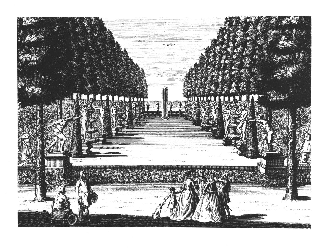 Gartentheater in Herrenhausen, graviert von Joost Van Sasse, 1716-36 von German School