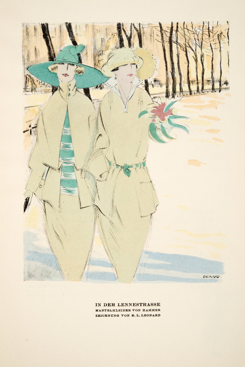 In Der Lennestrasse, Werbung für Mäntel von Hammer, aus Styl, veröffentlicht 1922 von German School