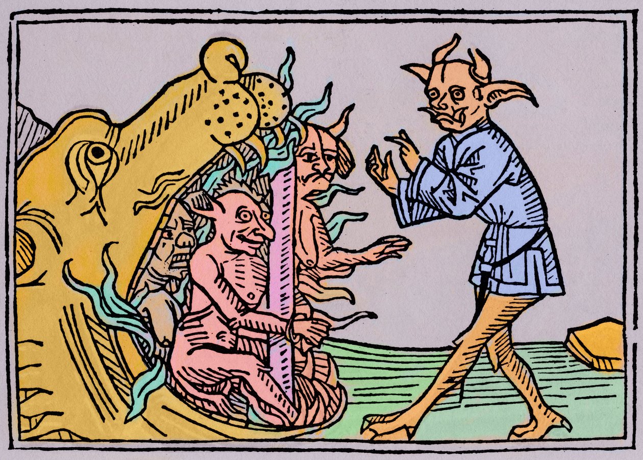 Das Maul der Hölle - Jacobus de Teramo - Der Teufel Belial vor den Toren der Hölle, aus Das Buch Belial, veröffentlicht in Augsburg von German School