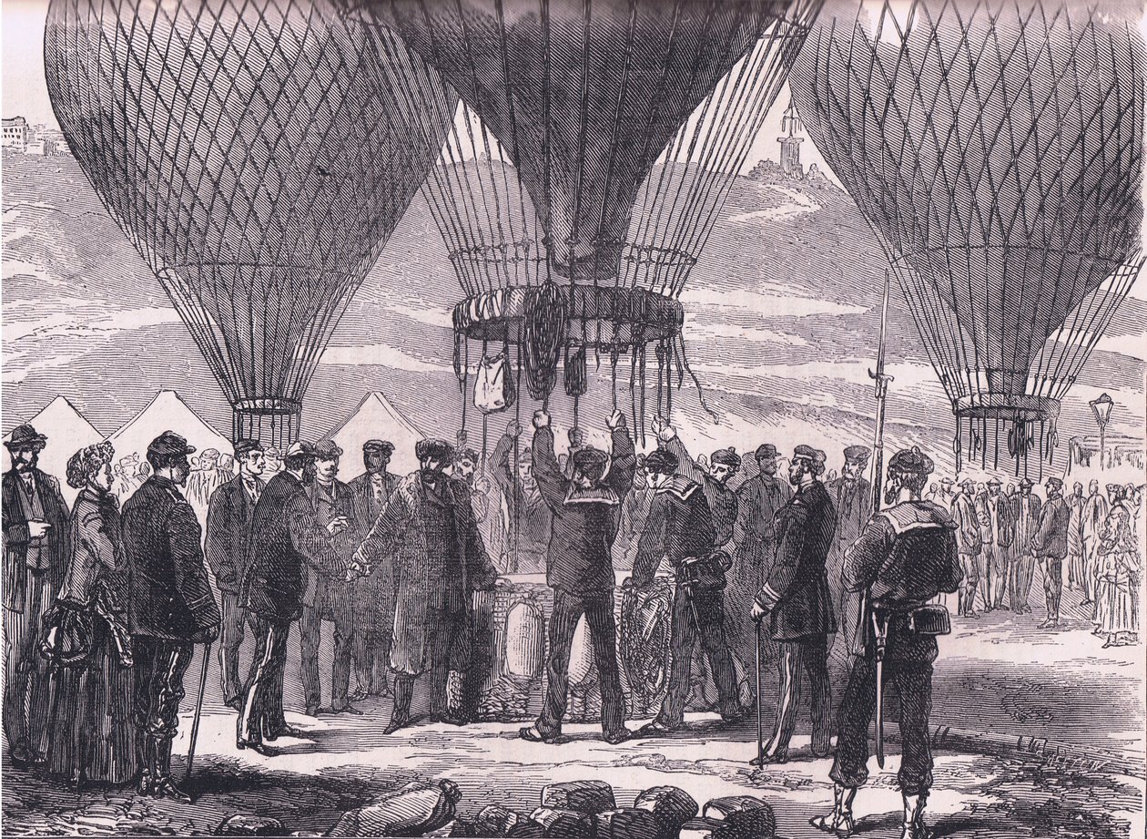 M Gambetta auf dem Weg nach Tours, Cassells Geschichte des Krieges zwischen Frankreich und Deutschland, veröffentlicht von Cassell and Company Limited, ca. 1890 von German School