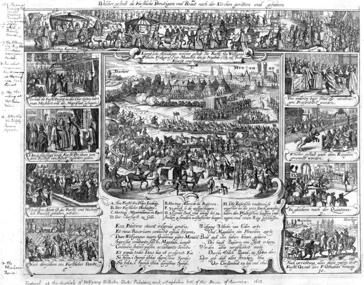 Hochzeitsfeierlichkeiten von Wolfgang Wilhelm, Pfalzgraf von Neuburg und Magdalena von Bayern im Jahr 1613 von German School