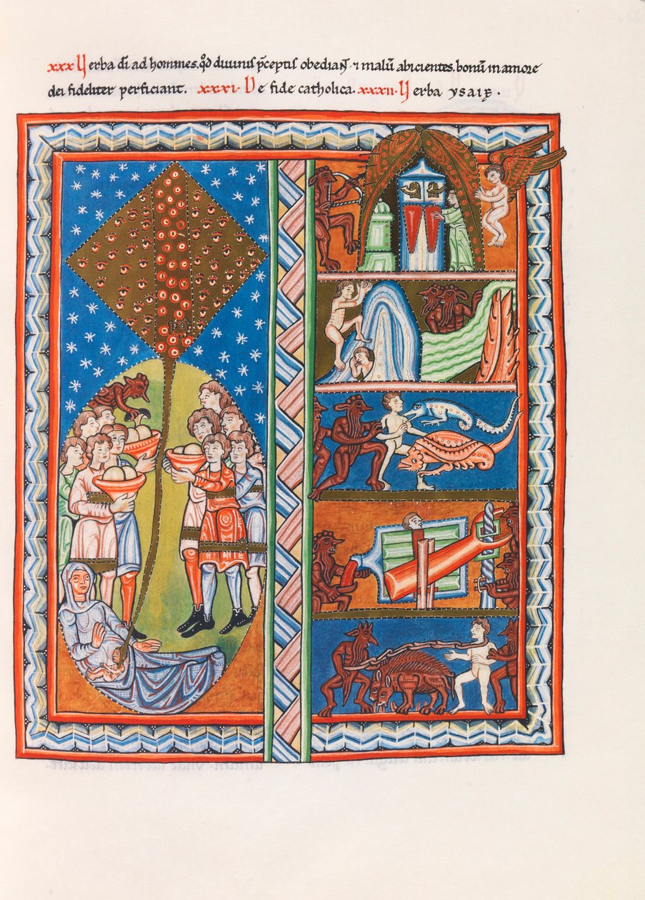 Miniatur aus Liber Scivias von Hildegard von Bingen, ca. 1175 (Faksimile) von German School