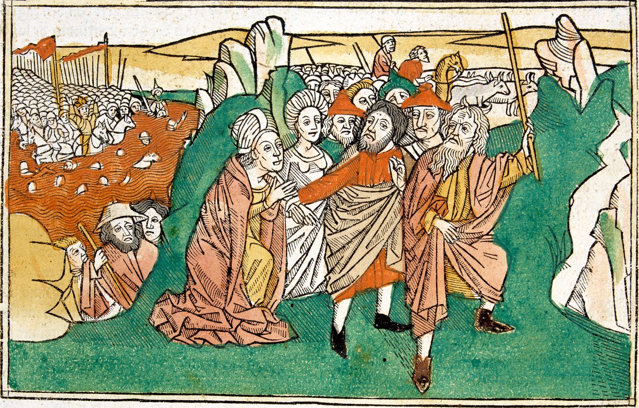 Moses im Roten Meer, Szene in der Nürnberger Bibel von German School