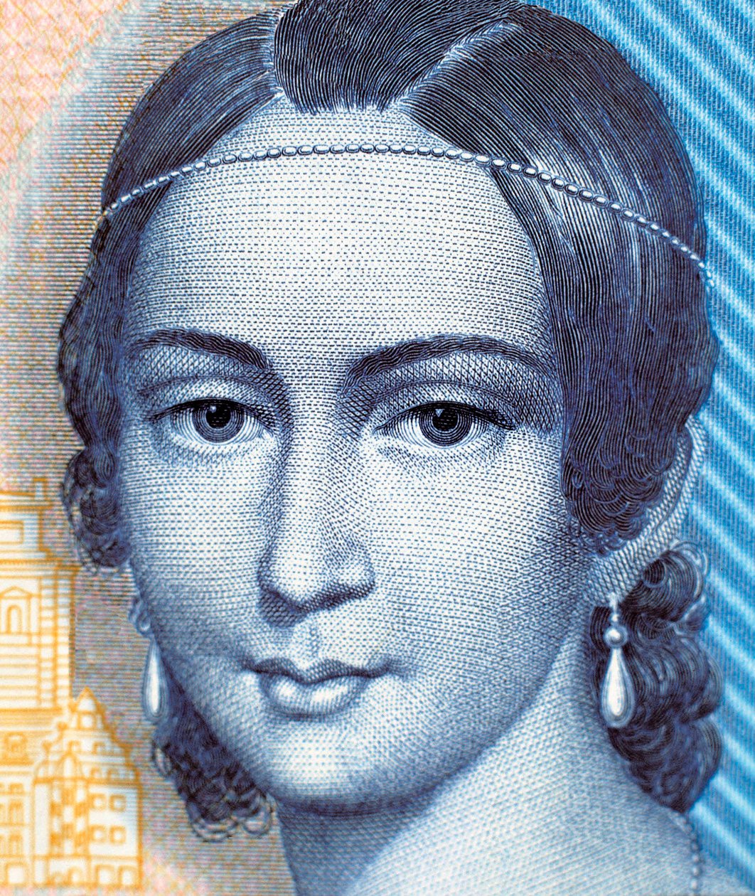 Porträt von Clara Schumann auf 100-Mark-Banknote, Vorderseite von German School