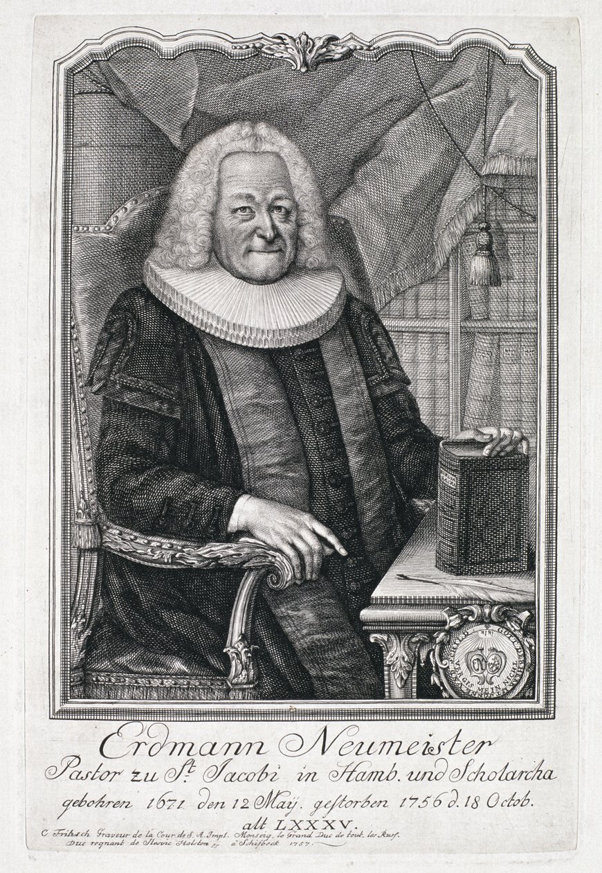 Porträt von Erdmann Neumeister (1671-1756) von German School
