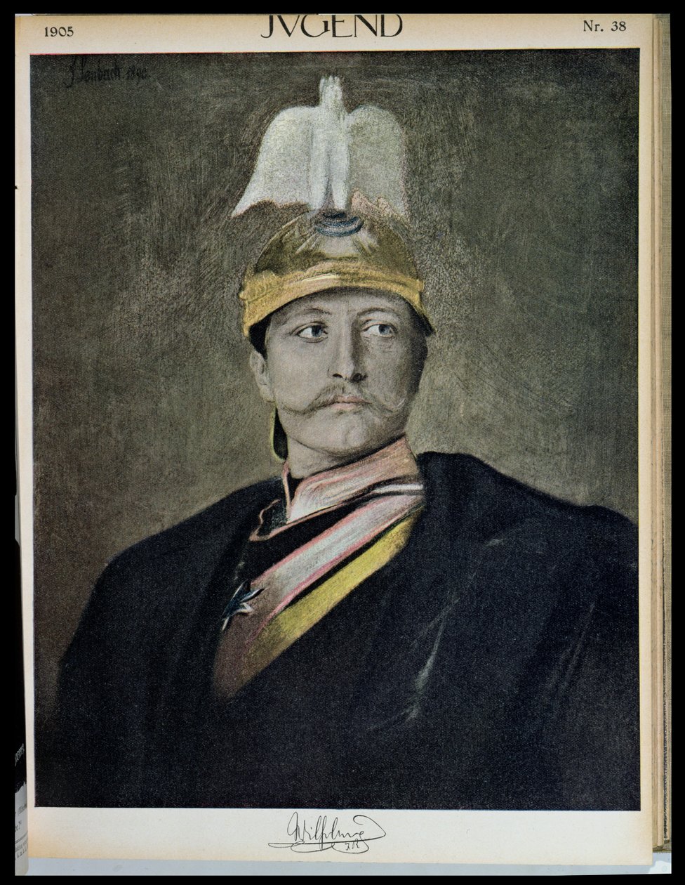 Porträt von Kaiser Wilhelm II. (1859-1941) aus Jugend, 1905 von German School