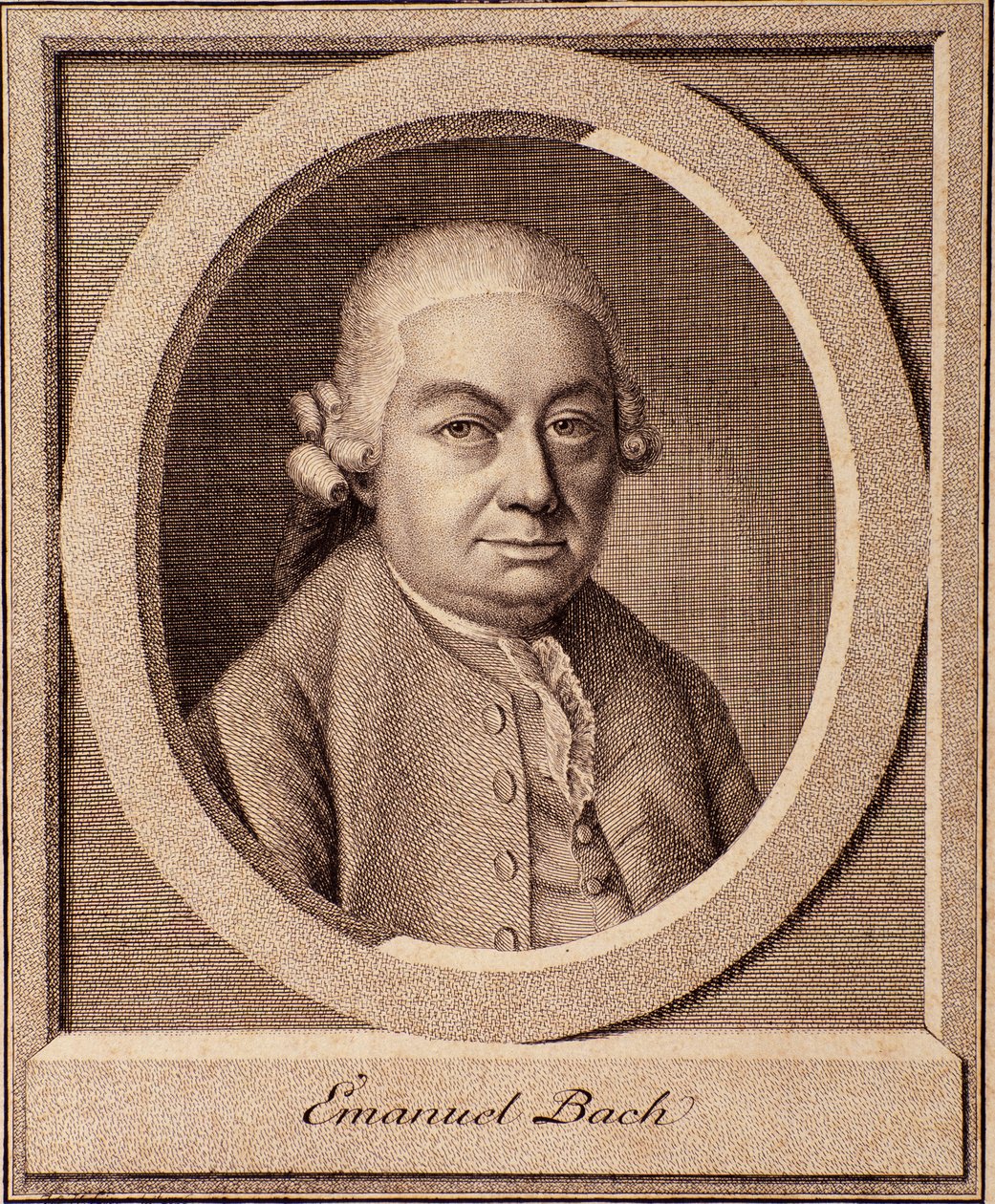 Porträt des deutschen Komponisten Carl Philipp Emanuel Bach (1714-1788), Sohn von Johann Sebastian Bach von German School