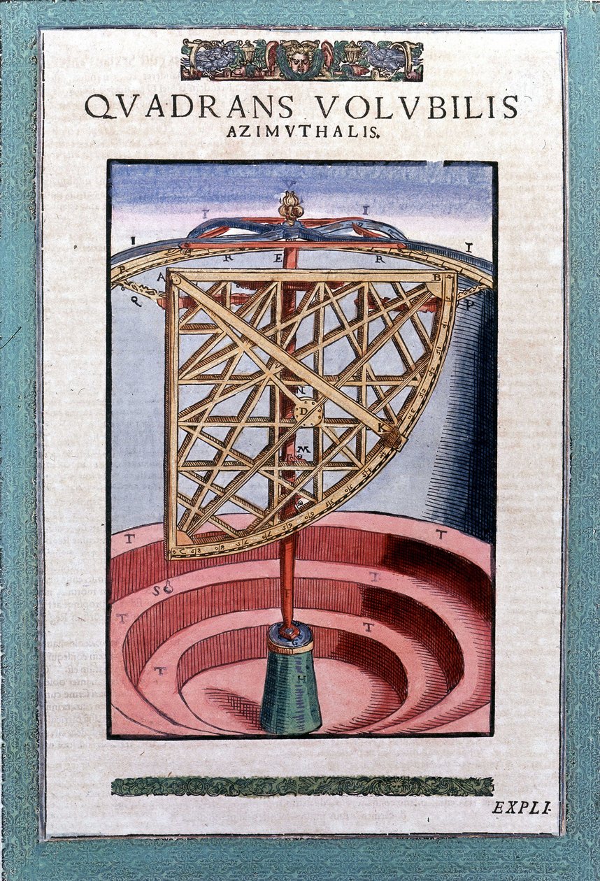 Azimutaler Quadrant in „Astronomiae instituatae machanicia“ von Tycho Brahe (1546 - 1601), Wandsbeck von German School