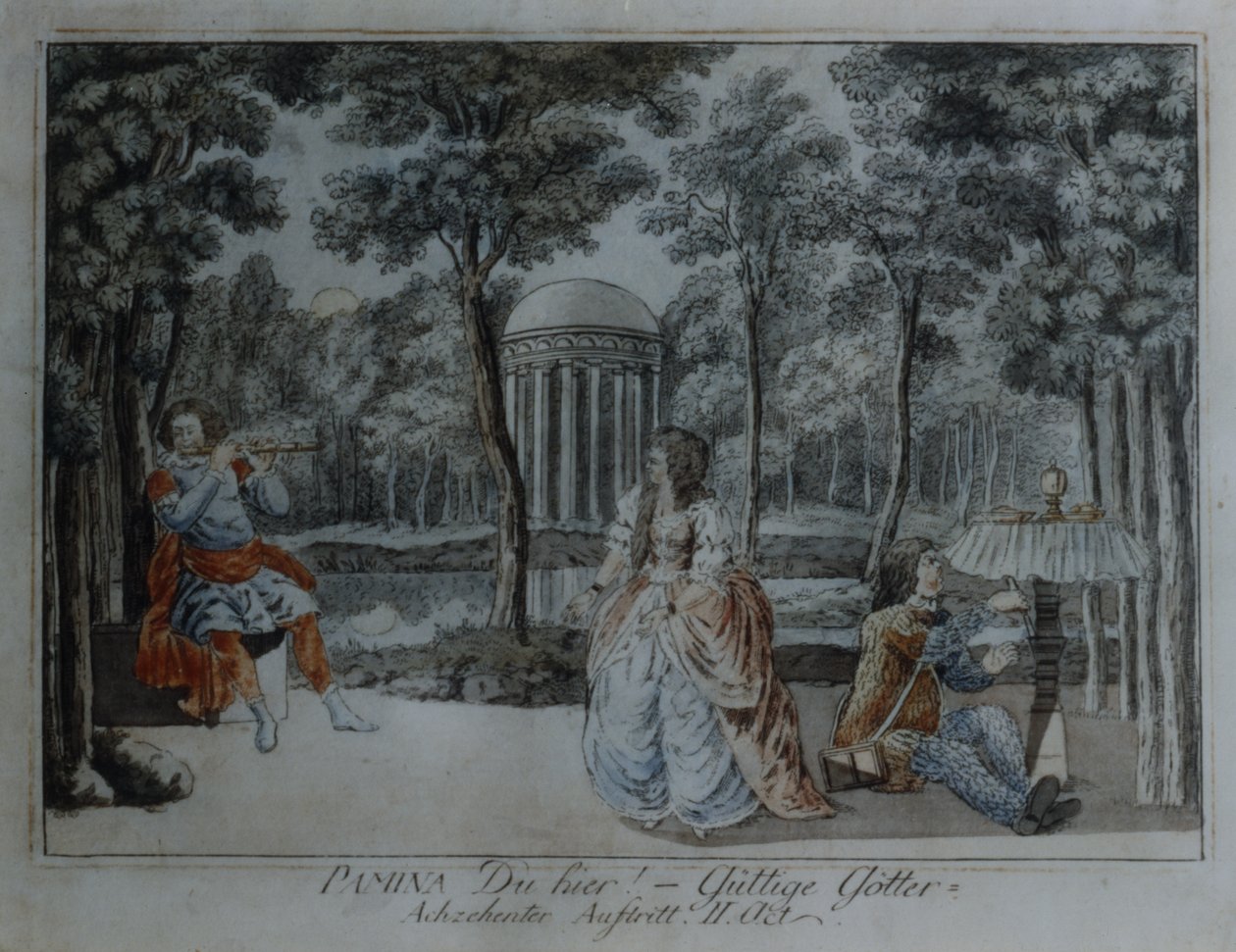 Szene aus Die Zauberflöte von Wolfgang Amadeus Mozart von German School