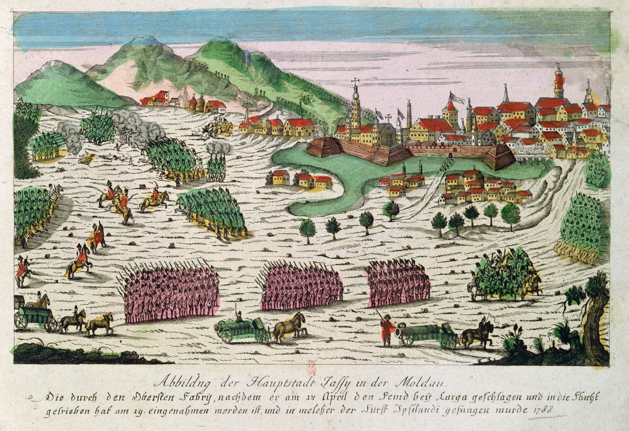 Belagerung und Eroberung von Jassy im Jahr 1788 durch die russische Armee von German School