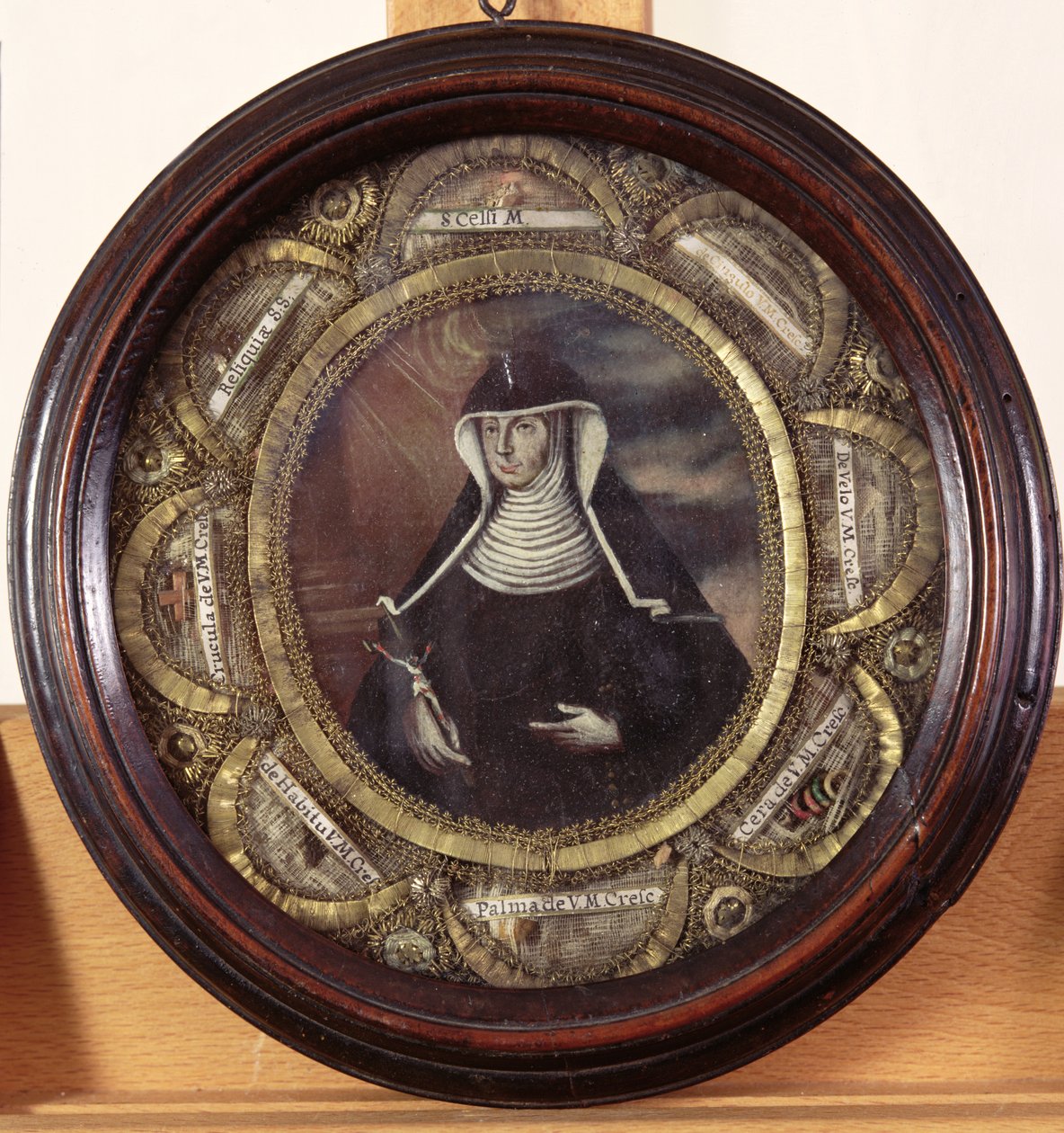 St. Maria Crescentia Hoess (1682-1744) umgeben von Reliquien der Heiligen von German School
