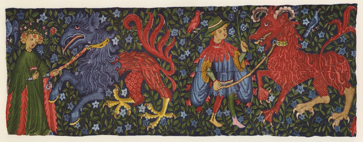 Wandteppich mit mythischen Kreaturen von German School