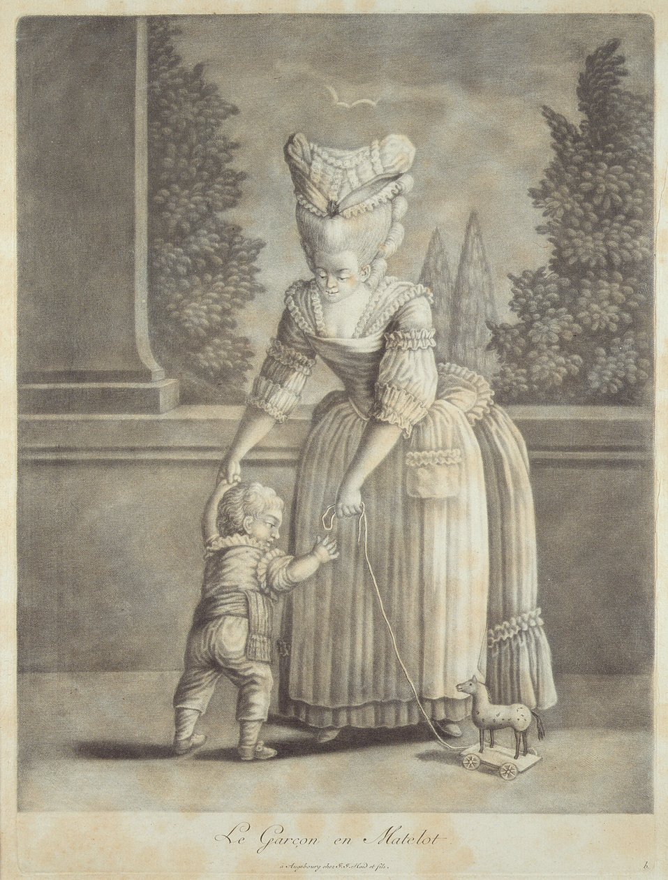 Der Junge im Matrosenanzug, veröffentlicht von Johann Jakob Haid (1704-67) Augsburg von German School