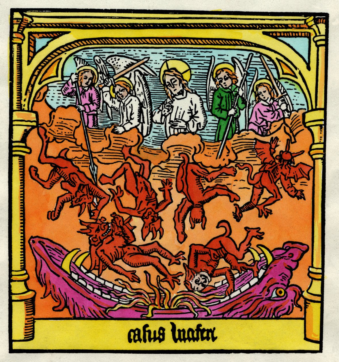 Der Fall Luzifers und der rebellischen Engel, Illustration aus einer Kopie der 