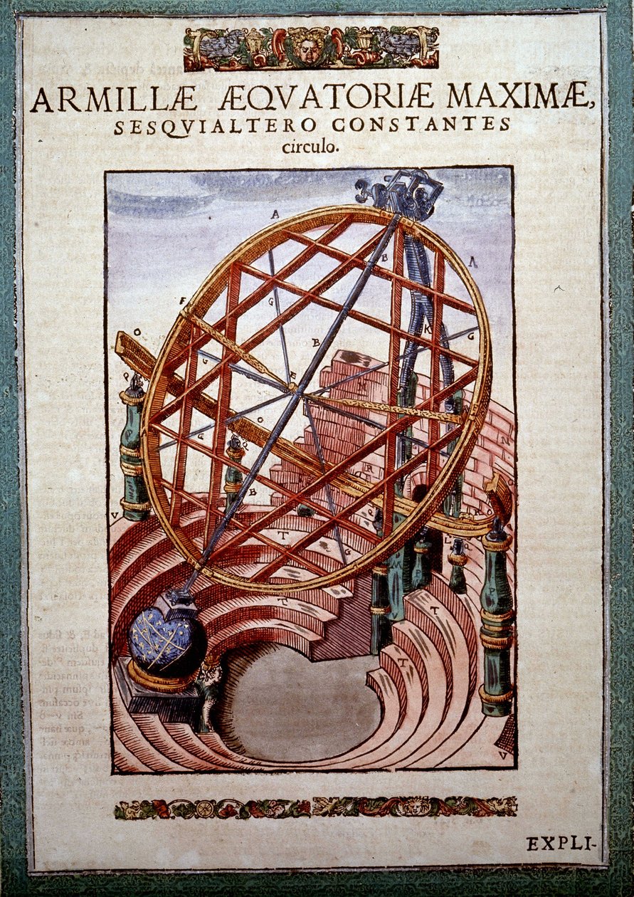 Der Große Äquatoriale Armill in „Astronomiae instituatae machanicia“ von Tycho Brahe (1546 - 1601), Wandsbeck von German School