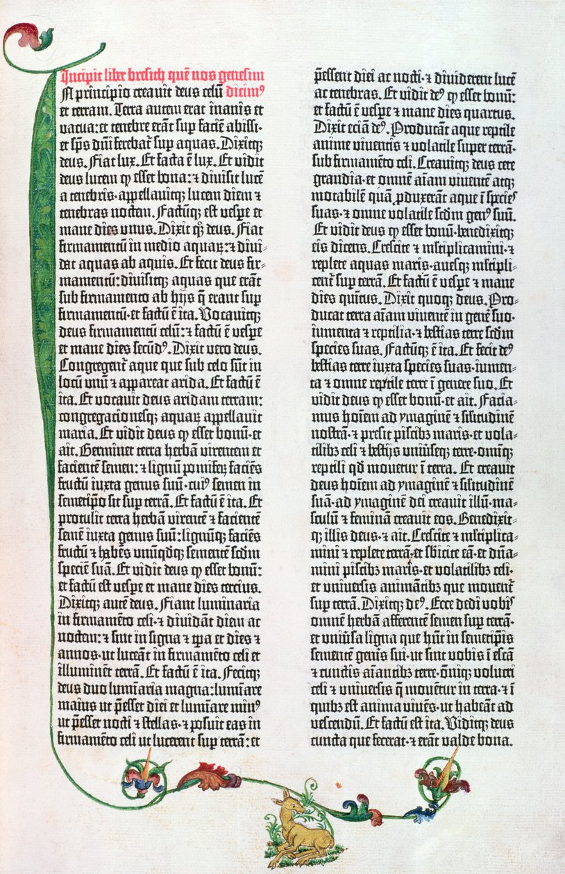 Die Gutenberg-Bibel, Mainz ca. 1450-55 von German School