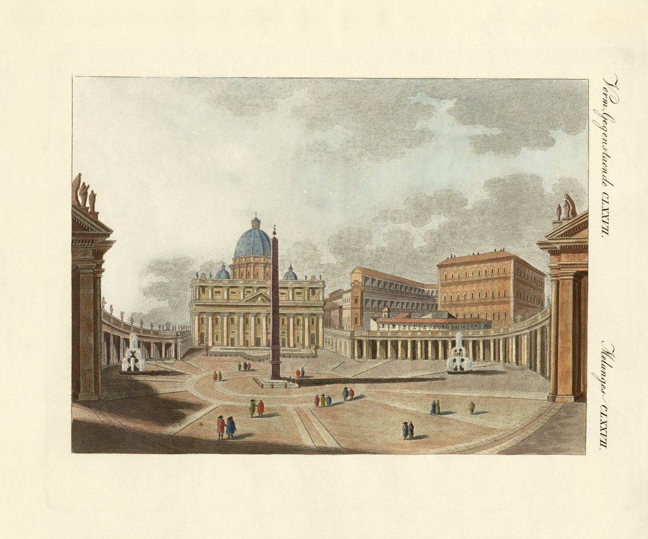 Der Petersdom in Rom (Farbstich) von German School