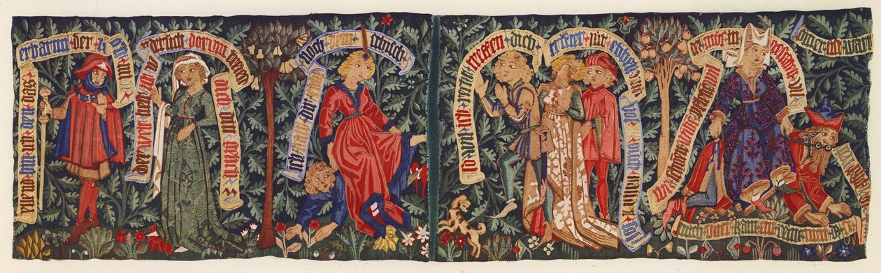 Die Macht der Frauen, Detail eines Wandteppichs, Basel von German School