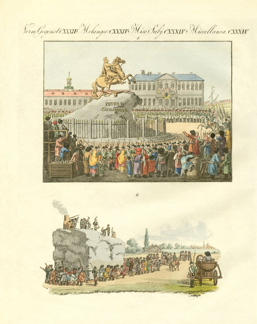Die Statue von Peter dem Großen auf dem Pferd in St. Petersburg von German School