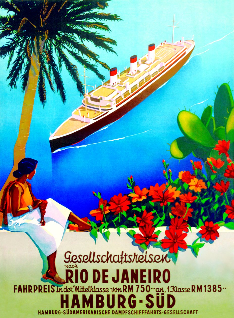 Nach Rio de Janeiro, Plakat für die Hamburg Süd Linie von German School