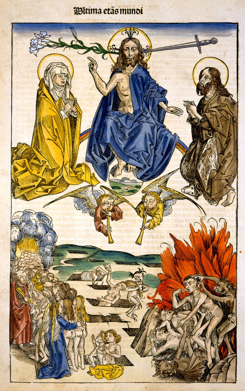 Ultima etas Mundi (Das Jüngste Gericht) aus Liber Chronicarum von Hartmann Schedel, 1493 von German School