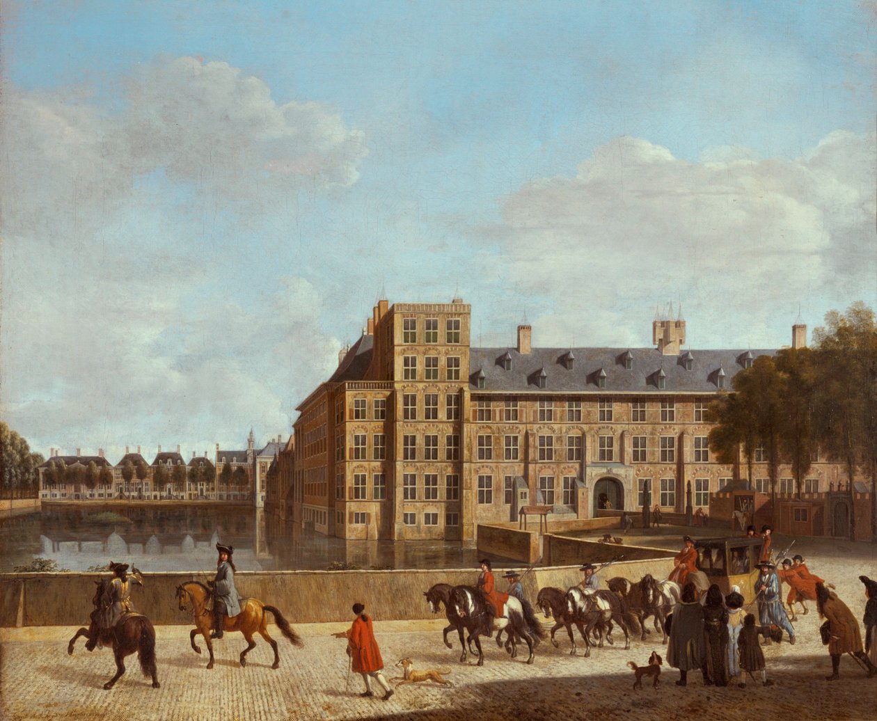 Blick auf den Hofvijver und Buitenhof in Den Haag, Niederlande von Gerrit Adriaensz Berckheyde